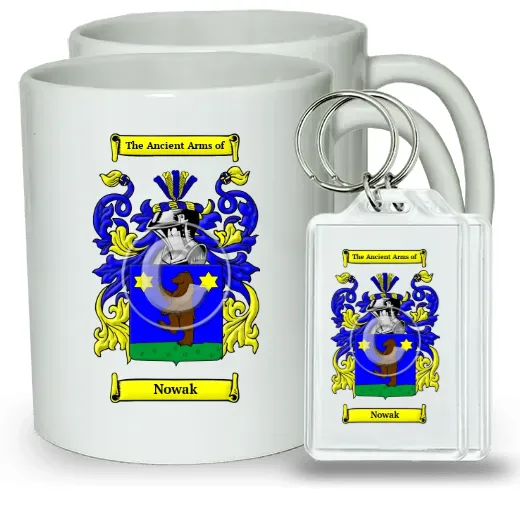 Nowak Pair of Coffee Mugs and Pair of Keychains
