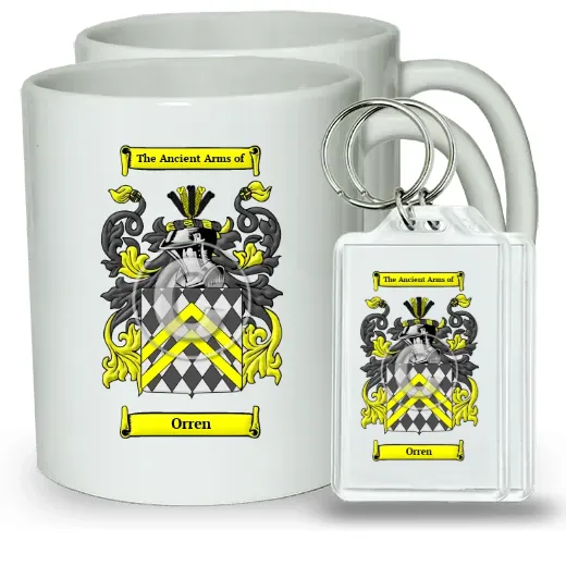 Orren Pair of Coffee Mugs and Pair of Keychains