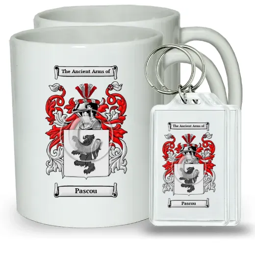 Pascou Pair of Coffee Mugs and Pair of Keychains