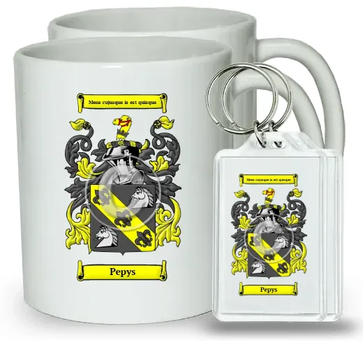 Pepys Pair of Coffee Mugs and Pair of Keychains