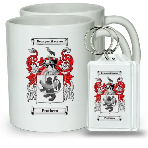 Prothero Pair of Coffee Mugs and Pair of Keychains