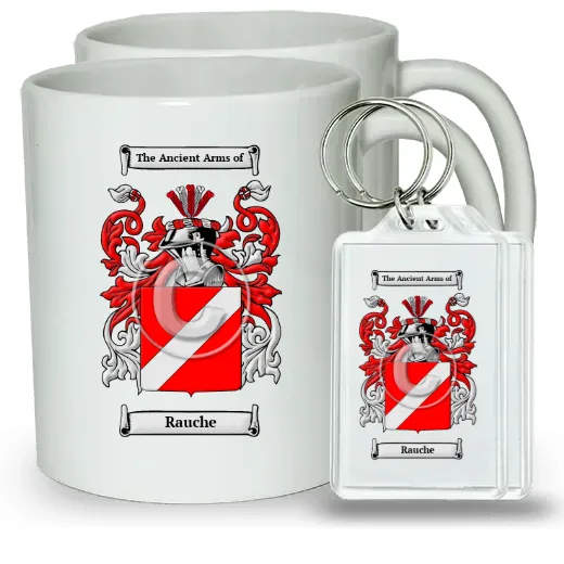 Rauche Pair of Coffee Mugs and Pair of Keychains