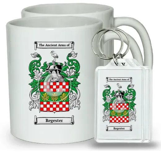 Regester Pair of Coffee Mugs and Pair of Keychains