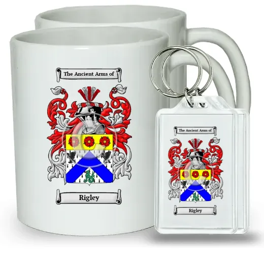 Rigley Pair of Coffee Mugs and Pair of Keychains