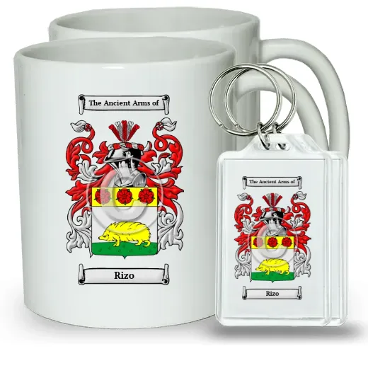 Rizo Pair of Coffee Mugs and Pair of Keychains