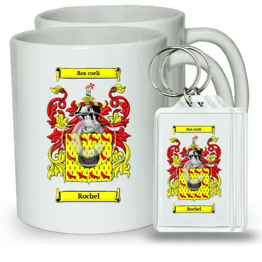 Rochel Pair of Coffee Mugs and Pair of Keychains