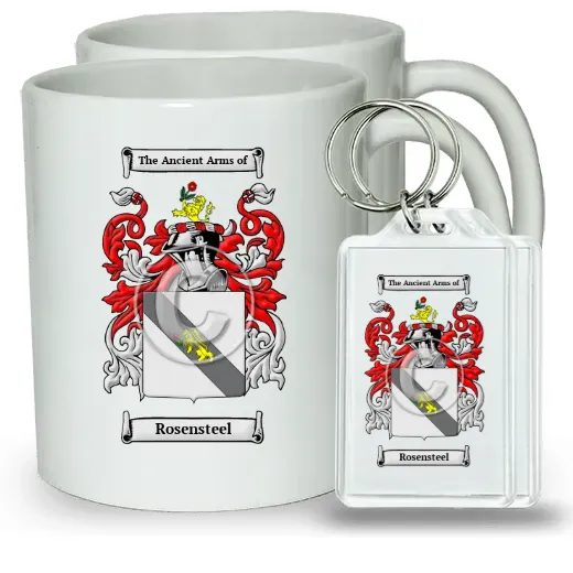 Rosensteel Pair of Coffee Mugs and Pair of Keychains