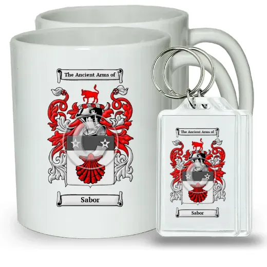 Sabor Pair of Coffee Mugs and Pair of Keychains