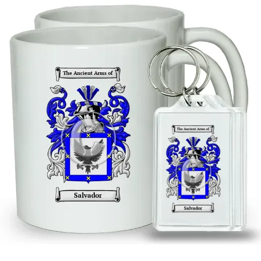 Salvador Pair of Coffee Mugs and Pair of Keychains