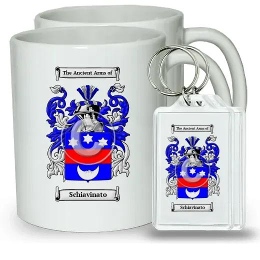 Schiavinato Pair of Coffee Mugs and Pair of Keychains