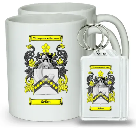 Sefan Pair of Coffee Mugs and Pair of Keychains