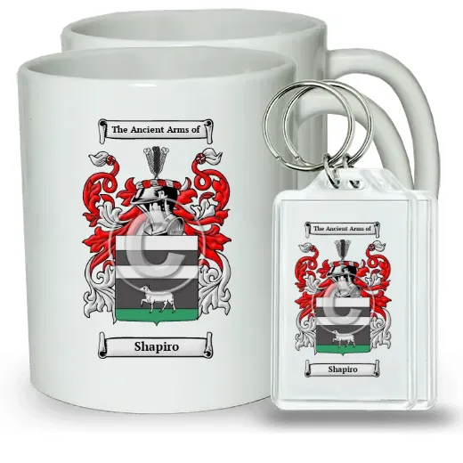 Shapiro Pair of Coffee Mugs and Pair of Keychains