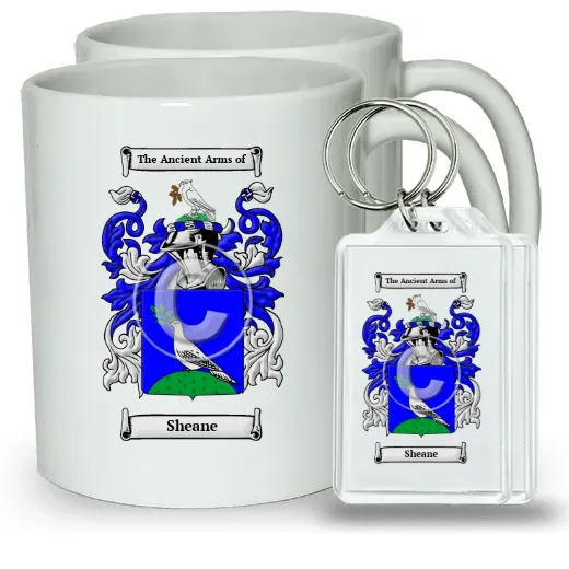 Sheane Pair of Coffee Mugs and Pair of Keychains