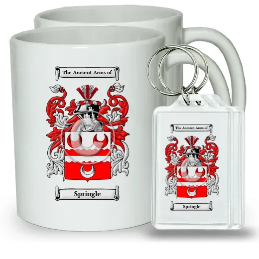 Springle Pair of Coffee Mugs and Pair of Keychains