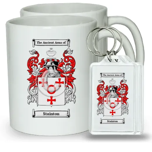 Stainton Pair of Coffee Mugs and Pair of Keychains