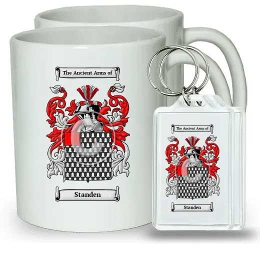 Standen Pair of Coffee Mugs and Pair of Keychains