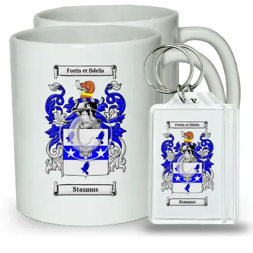 Stannus Pair of Coffee Mugs and Pair of Keychains