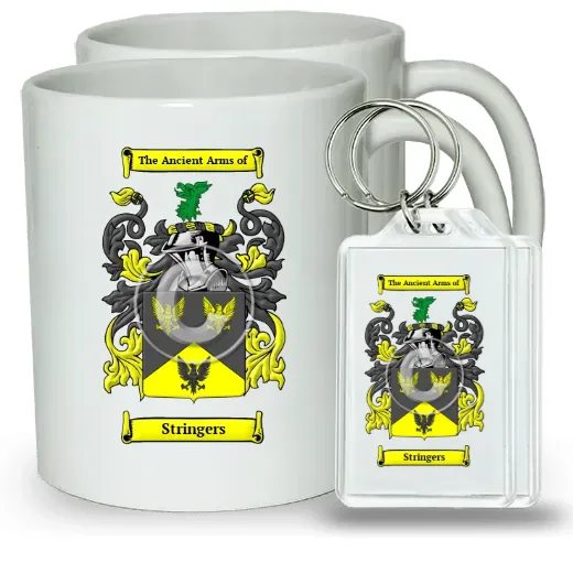 Stringers Pair of Coffee Mugs and Pair of Keychains