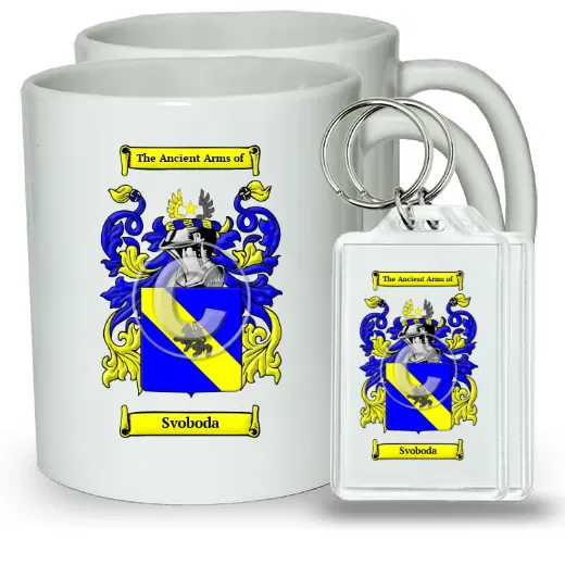 Svoboda Pair of Coffee Mugs and Pair of Keychains