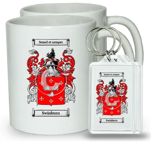 Swinburn Pair of Coffee Mugs and Pair of Keychains