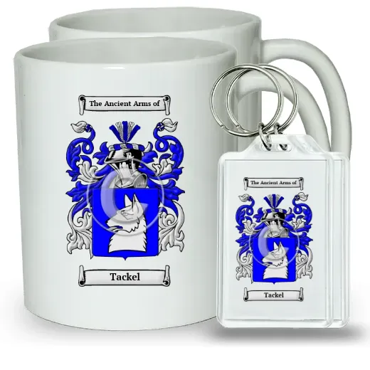 Tackel Pair of Coffee Mugs and Pair of Keychains