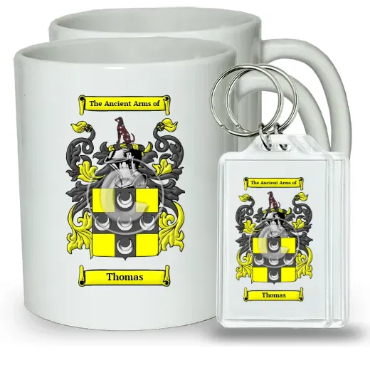 Thomas Pair of Coffee Mugs and Pair of Keychains