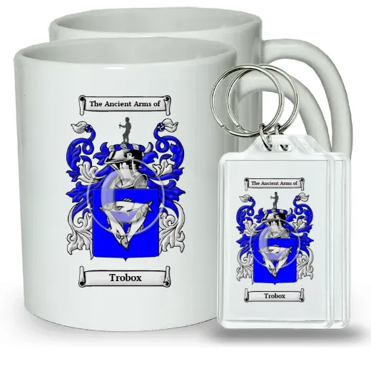Trobox Pair of Coffee Mugs and Pair of Keychains