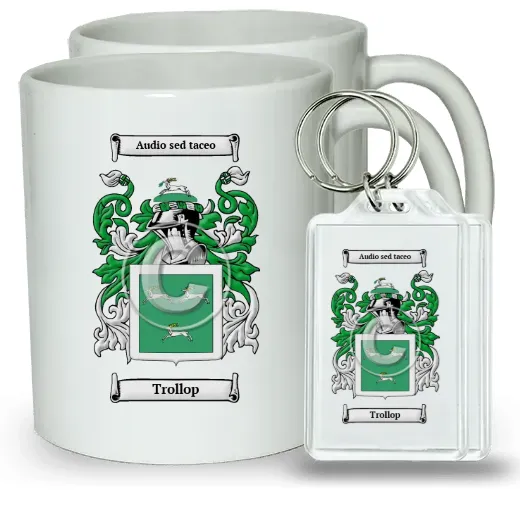 Trollop Pair of Coffee Mugs and Pair of Keychains