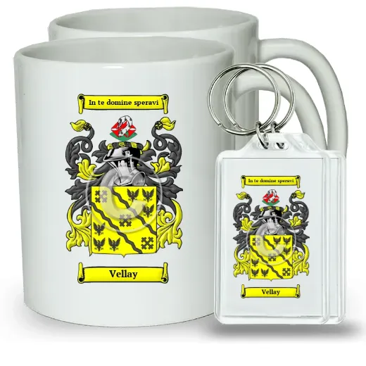 Vellay Pair of Coffee Mugs and Pair of Keychains