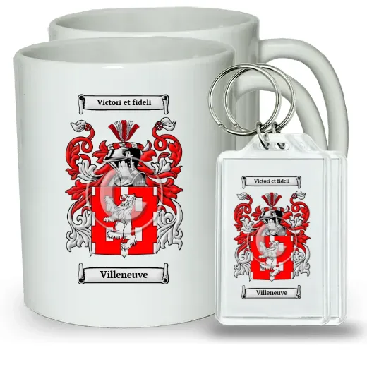 Villeneuve Pair of Coffee Mugs and Pair of Keychains