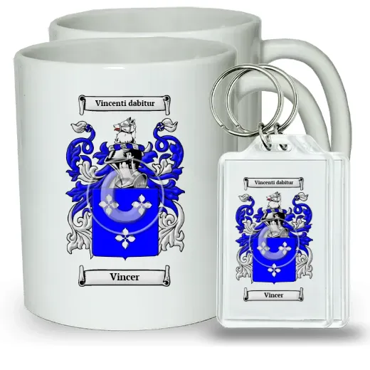 Vincer Pair of Coffee Mugs and Pair of Keychains