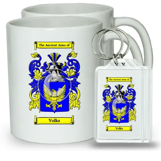 Volka Pair of Coffee Mugs and Pair of Keychains