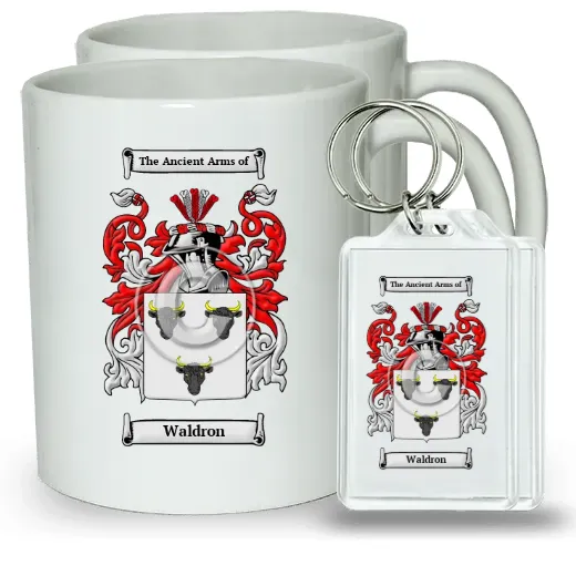Waldron Pair of Coffee Mugs and Pair of Keychains