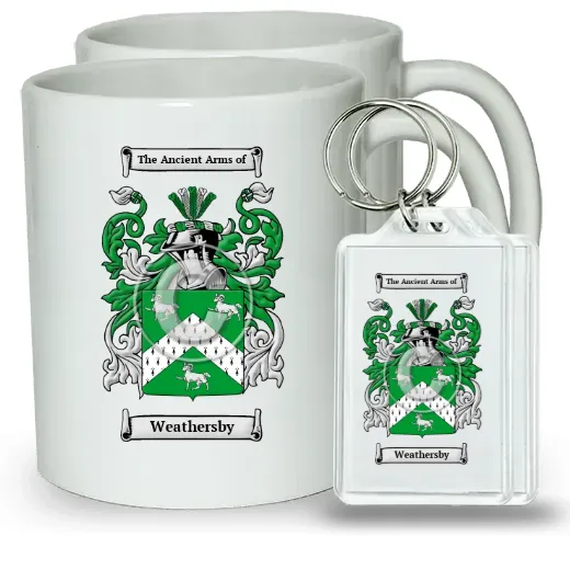 Weathersby Pair of Coffee Mugs and Pair of Keychains