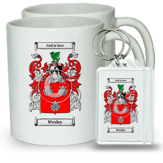 Wesley Pair of Coffee Mugs and Pair of Keychains