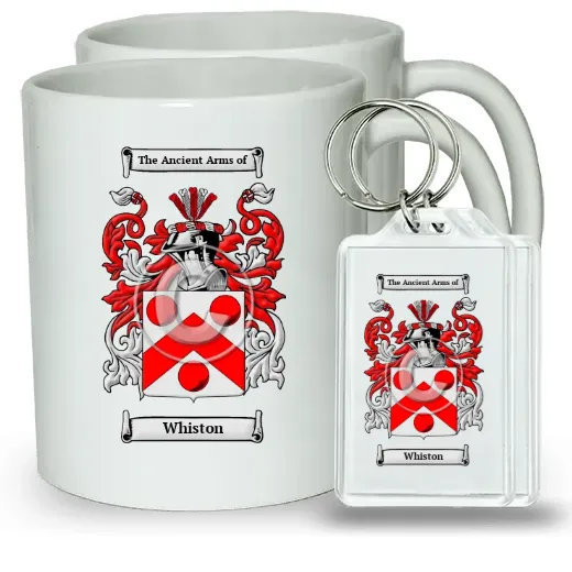 Whiston Pair of Coffee Mugs and Pair of Keychains