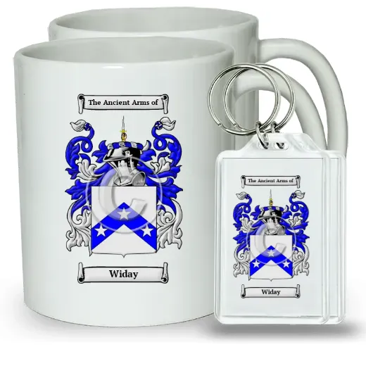 Widay Pair of Coffee Mugs and Pair of Keychains