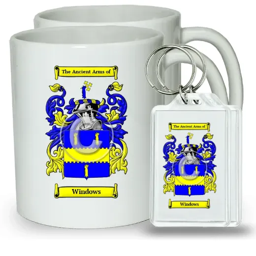 Windows Pair of Coffee Mugs and Pair of Keychains