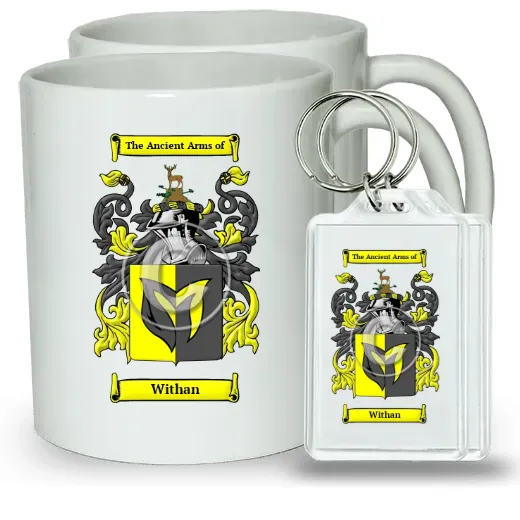 Withan Pair of Coffee Mugs and Pair of Keychains