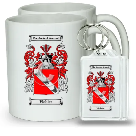 Wohler Pair of Coffee Mugs and Pair of Keychains