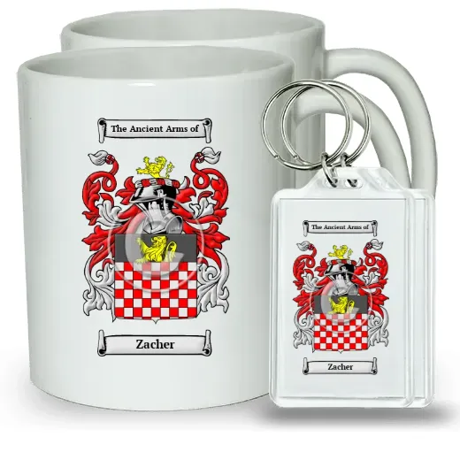 Zacher Pair of Coffee Mugs and Pair of Keychains