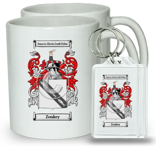 Zonkey Pair of Coffee Mugs and Pair of Keychains